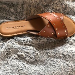 Rock and Candy by Zigi strappy tan sandals